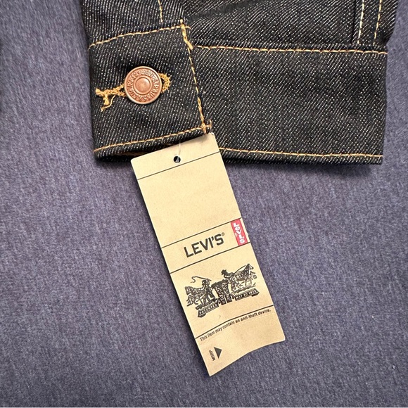 NWT LEVI'S 507 Standard Trucker Rigid Denim Jacket sz M Cotton Unwashed Red Tab - Picture 13 of 16